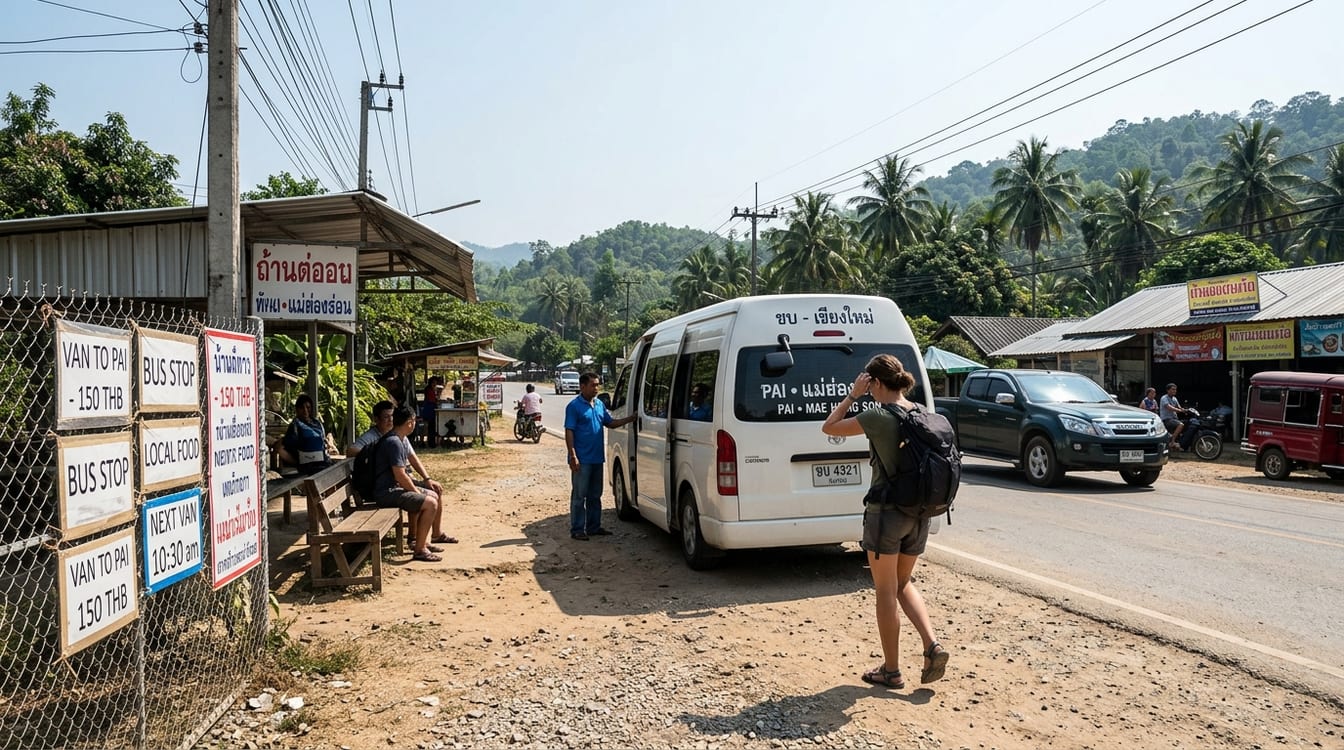 Pièges à éviter à Chumphon, guichet de vente de billets de bateau et horaires affichés