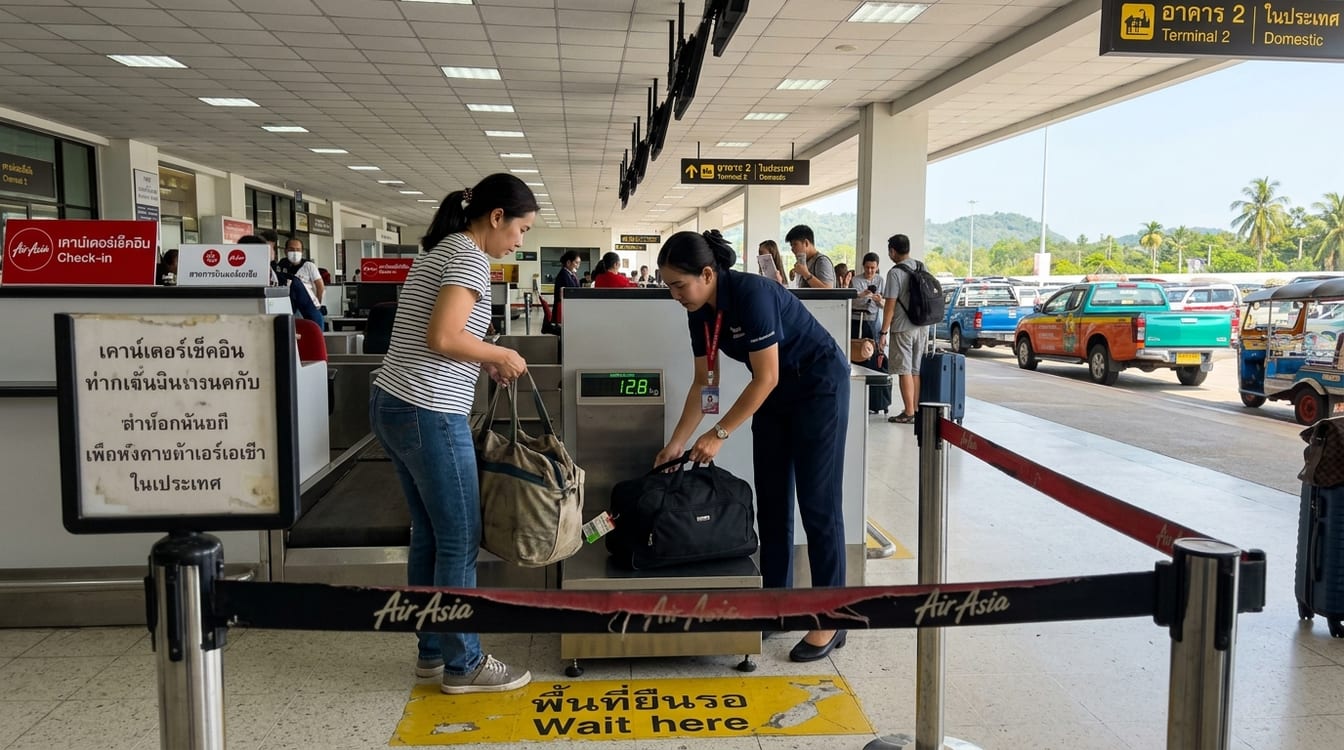 Comptoir d'enregistrement pour le vol Bangkok Chiang Mai à Don Mueang