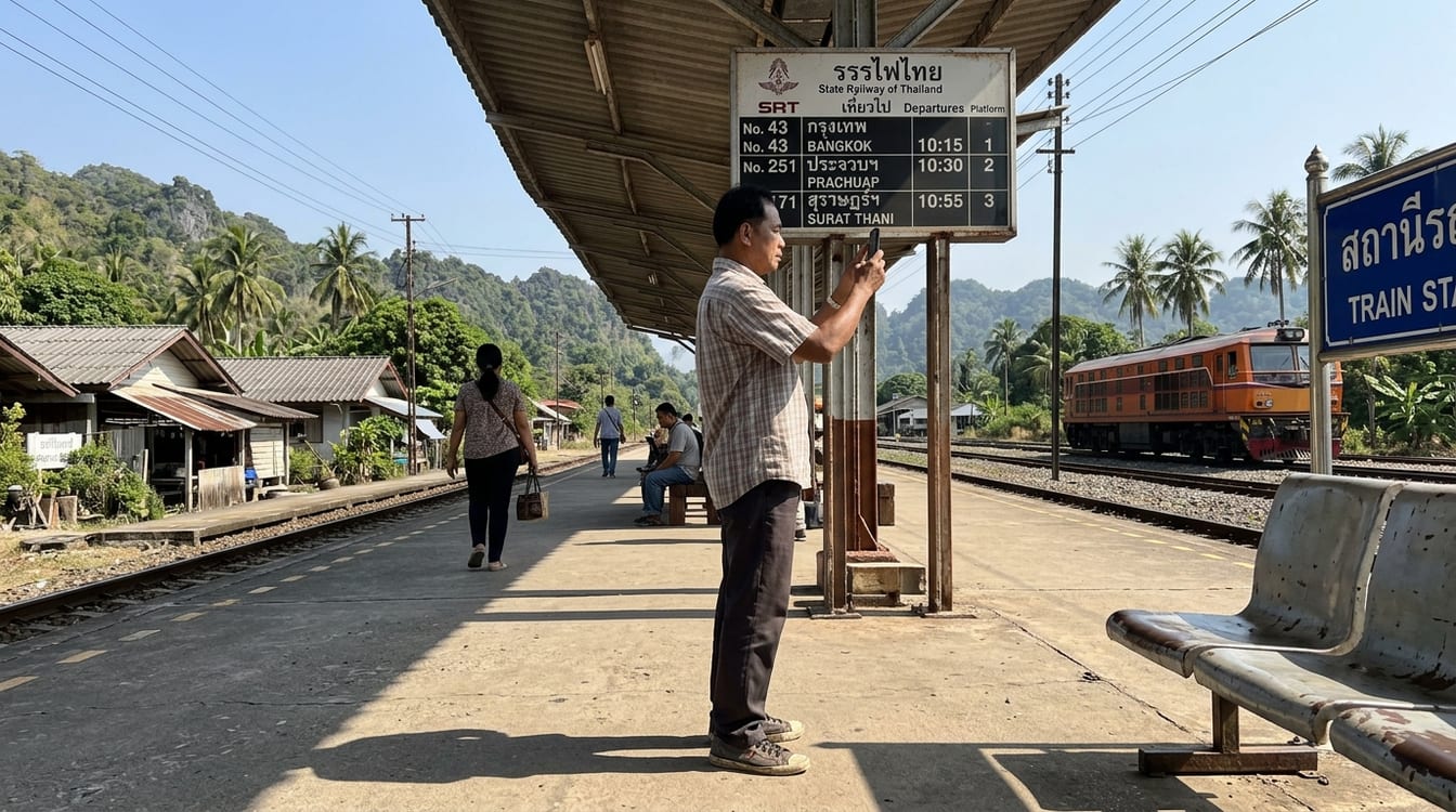 Quai de départ des trains Bangkok Chiang Mai à Krung Thep Aphiwat