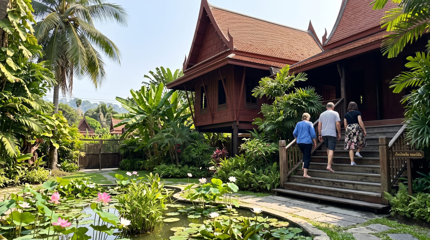Maison de Jim Thompson à Bangkok, maisons en teck et jardin tropical