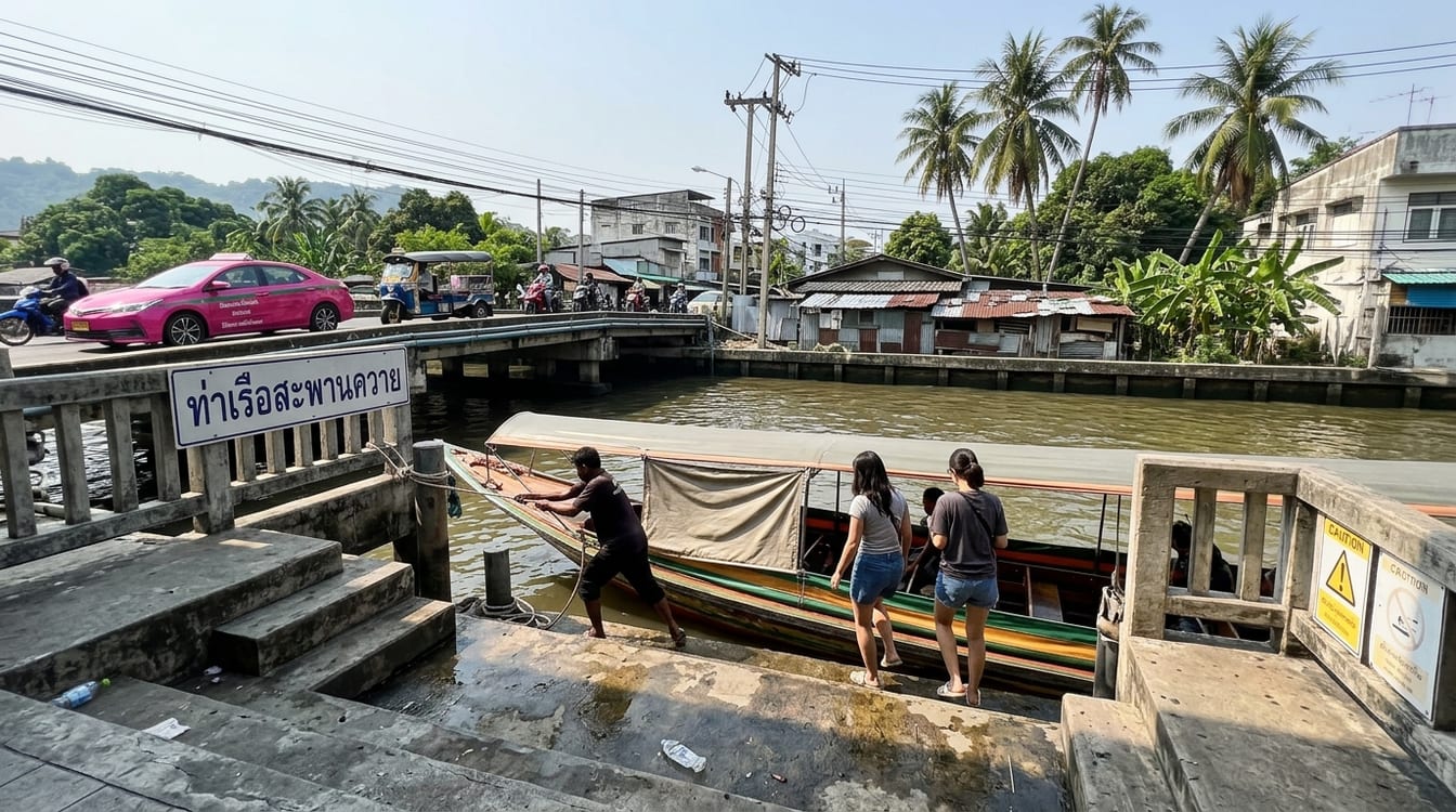 Embarcadère Hua Chang sur le khlong Saen Saep, accès à la maison de Jim Thompson