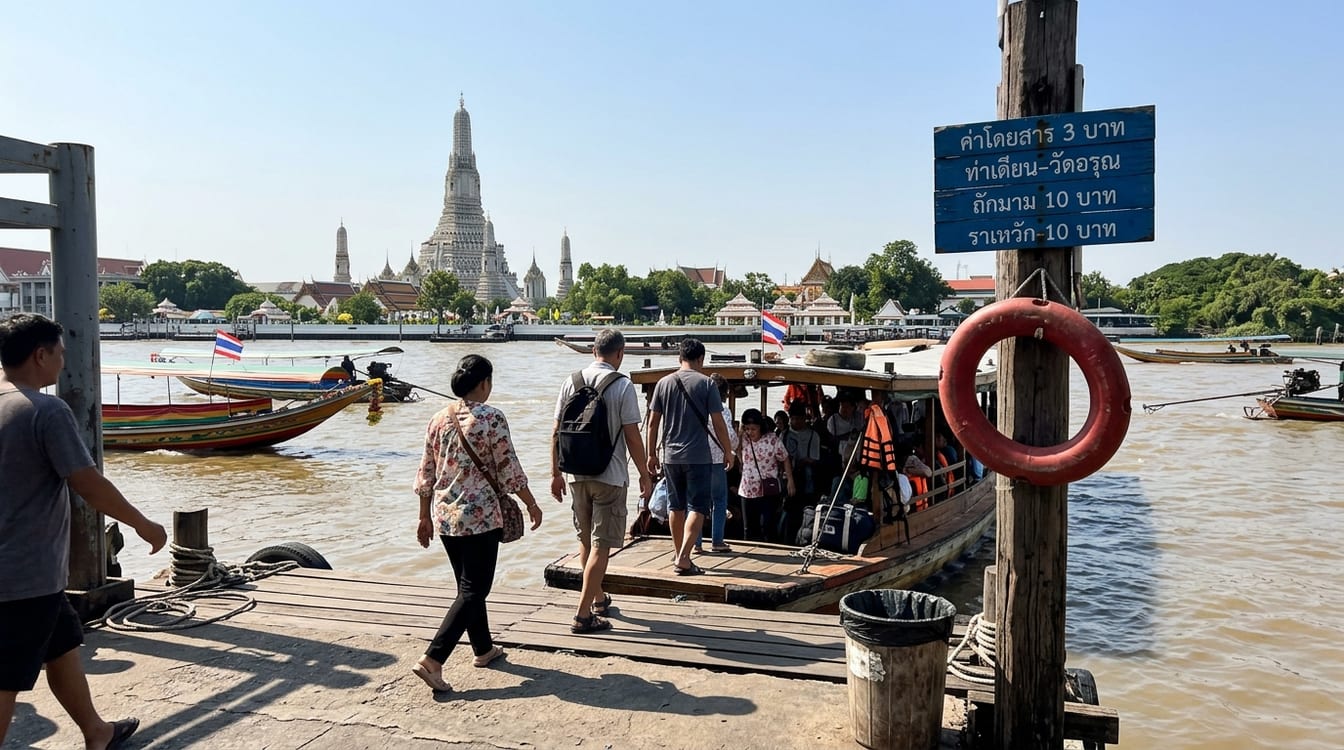 Embarcadère de Tha Tien près du Wat Pho, le bac vers le Wat Arun